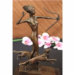 NUDE DIANA THE HUNTER BRONZE SCULPTURE