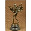 Image 2 : Signed Otto Poertzel Bat Dancer Bronze Sculpture Art Deco Nouveau Marble Figure