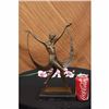 Image 2 : SIGNED ART DECO NUDE GIRL DANCER FAYRAL BRONZE STATUE MARBLE BASE FIGURINE LRG