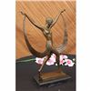 Image 5 : SIGNED ART DECO NUDE GIRL DANCER FAYRAL BRONZE STATUE MARBLE BASE FIGURINE LRG