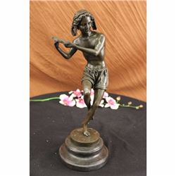 SIGNED FRANCOIS DURET DANCING YOUTH BRONZE SCULPTURE