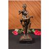 Image 1 : Signed Original 1930 Exotic Sexy Girl Bronze Sculpture Statue Figure