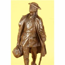 YOUTFULL AMERICAN BENJAMIN FRANKLIN BRONZE SCULPTURE