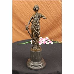 Bronze Marble Statue Roman Greek Warrior Military Hero Sculpture Figure