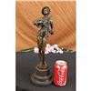 Image 2 : Bronze Marble Sculpture Statue Banjo Woman Music Song