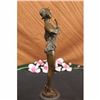 Image 4 : Bronze Marble Sculpture Statue Banjo Woman Music Song