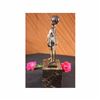 Image 2 : Bronze Marble Statue Pretty Girl playing Bookend Figure Figurine Art