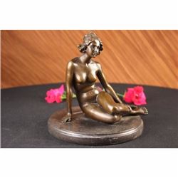Signed A.GENNARELLI, Bronze Nude Girl Sculpture Statue