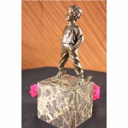 Art Deco Sport Ski Skiing Player Bronze Statue Book-End Sculpture Art