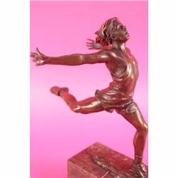 MODERNIST BRONZE SCULPTURE TRACK RUNNER MID-CENTURY ART