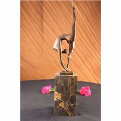 Modern Mid Century Abstract Bronze Ballerina Figure Sig