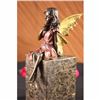 Image 2 : Valentine Angel Holding Flower Bronze Figurine Book-End