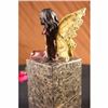 Image 3 : Valentine Angel Holding Flower Bronze Figurine Book-End