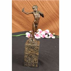 Vintage Austrian Bronze Boy Vienna Hot Cast Statue Art