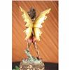Image 3 : Art Deco Angel Fairy Red Patins Book-End Bronze Statue Sculpture Figure