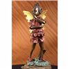 Image 5 : Art Deco Angel Fairy Red Patins Book-End Bronze Statue Sculpture Figure