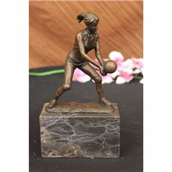 Girl Volleyball Olympic Sport Game Bronze Figurine Statue