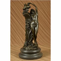 Large Frustration Satyr and Nymph Nude Bronze Sculpture Mythical Figurine Figure