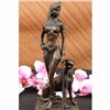 Image 1 : Signed Original Cesaro Egyptian Queen W/Guard Dog Sculpture Statue
