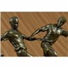 Image 5 : Original Art Deco Two Soccer Player FIFA Bronze Sculpture Statue Figurine Figure