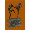 Image 2 : Signed Original Milo Kick Boxer Boxers Bronze Sculpture Marble Base Figurine Art