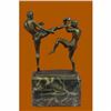 Image 4 : Signed Original Milo Kick Boxer Boxers Bronze Sculpture Marble Base Figurine Art