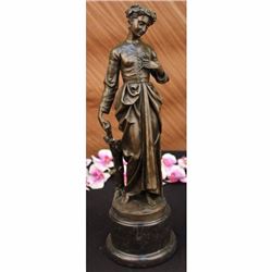 Signed Zegut/ Tusey A young Maiden in Garden of Eve Sculpture Deco