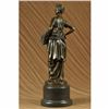 Image 3 : Signed Original Tusey Farmer Girl Carry Wheat Bundle Bronze Sculpture Statue