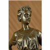 Image 4 : Signed Original Tusey Farmer Girl Carry Wheat Bundle Bronze Sculpture Statue