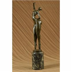Sculpture/Statue Real Bronze Marble Base Art Modern Nude Female Signed JUNO
