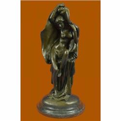 Signed Original Contemporary, hand-crafted bronze Sculpture Woman with Vail Sale