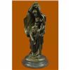 Image 1 : Signed Original Contemporary, hand-crafted bronze Sculpture Woman with Vail Sale
