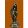 Image 2 : Signed Original Contemporary, hand-crafted bronze Sculpture Woman with Vail Sale