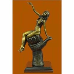 Signed Original Juno Erotic Art Sexy Lady Bronze Sculpture Two Tone Statue Sale