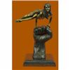 Image 1 : Hand Crafted Original Juno Naked Female Sitting on a Fist Bronze Sculpture Decor