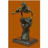 Image 2 : Hand Crafted Original Juno Naked Female Sitting on a Fist Bronze Sculpture Decor