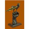 Image 4 : Hand Crafted Original Juno Naked Female Sitting on a Fist Bronze Sculpture Decor