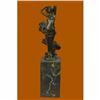 Image 1 : Signed Original J.Erte Sexy Woman with Flair Bronze Sculpture Marble Base Figure