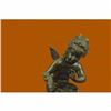 Image 3 : Hand Made Fairy Playing with a Bird Statue, 100% Bronze statues figurine Figure