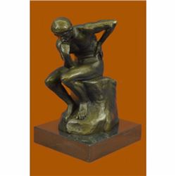 Rodin Thinker Symbol of Philosophy Bronze Sculpture Hot Cast Marble Base Figure