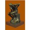 Image 1 : Rodin Thinker Symbol of Philosophy Bronze Sculpture Hot Cast Marble Base Figure