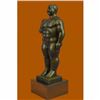 Image 2 : Handcrafted Cubby Male Bronze Sculpture Signed Original Milo Marble Figurine Art