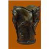 Image 3 : Art Deco Nouveau 4 Horsed Vase Signed Original Milo Bronze Sculpture Statue Gift