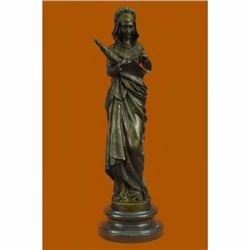 100% Real Bronze Fortuna Roman Goddess of Luck Lady Tykhe Statue Figurine Figur