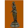 Image 2 : Signed Carrier Exquisite Maiden Bronze Sculpture Marble Base Figurine Home Decor
