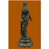 Image 3 : Signed Carrier Exquisite Maiden Bronze Sculpture Marble Base Figurine Home Decor