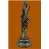 Image 4 : Signed Carrier Exquisite Maiden Bronze Sculpture Marble Base Figurine Home Decor