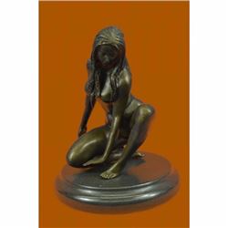 Signed Original Hot Cast Nude Girl by Renowned Artist Mavchi Bronze Statue Decor