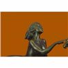 Image 4 : Art Deco Nude Female with Goat Bronze Sculpture Lost Wax Method Figurine Figure