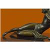 Image 5 : Art Deco Nude Female with Goat Bronze Sculpture Lost Wax Method Figurine Figure